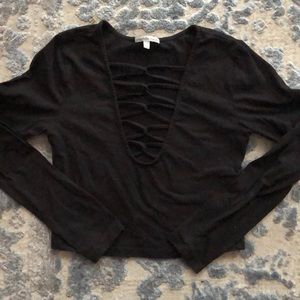 Criss Cross black crop top